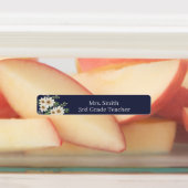 Étiquettes Nom personnel Elegant Floral Enseignant (Apposé)