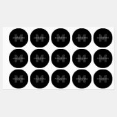 Étiquettes Nom rétro moderne / monogramme modifiable noir et (Feuille)