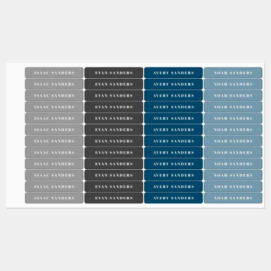 Étiquettes Nom simple Boho Rainbow Waterproof (Feuille)