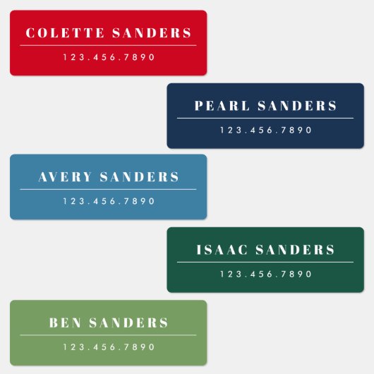 Étiquettes Nom simple Boho Rainbow Waterproof (Groupe)