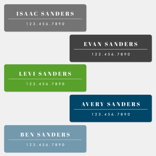 Étiquettes Nom simple Boho Rainbow Waterproof (Groupe)