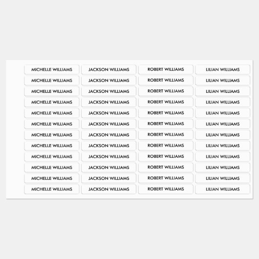 Étiquettes Nom simple des enfants noirs et blancs (Feuille)