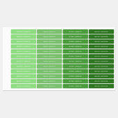 Étiquettes Nom sur adhésif vert imperméable (Feuille)