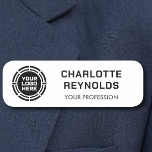Étiquettes nominatives à dos magnétique avec logo 