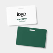 Étiquettes Nominatives Badges Vert Foncé (Avant & arrière)