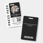 étiquettes nominatives blanches badge d'identifica (Avant & arrière)