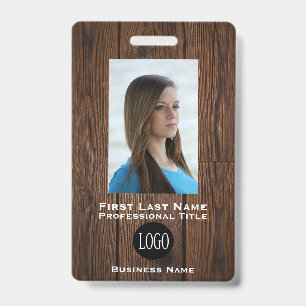 Étiquettes nominatives en veinage de bois Badges I