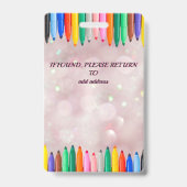 étiquettes nominatives stylos badge du professeur (Arrière)