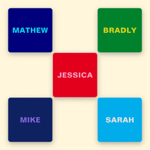 Étiquettes Noms en gras sur plusieurs couleurs