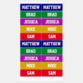 Étiquettes Noms étanches blancs sur plusieurs couleurs (Feuille)