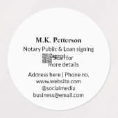 Étiquettes notaire agent signataire de prêt public ajouter le (Design 2)