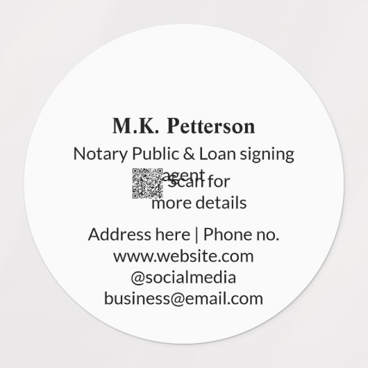 Étiquettes notaire agent signataire de prêt public ajouter le (Design 2)
