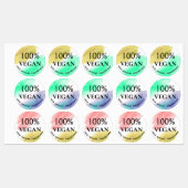 Étiquettes Nourriture d'aquarelle végétale ronde (Feuille)