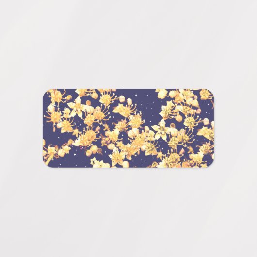 Étiquettes Nuit et or d'Hydrangea (Design 2)