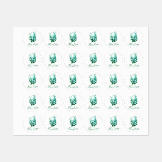 Étiquettes Oeuf de Pâques de charme - Illustration festive (Feuille)