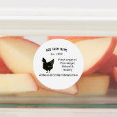 Étiquettes OEufs de poulet fermier ajouter nom année adresse  (Apposé)