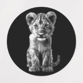Étiquettes Oh Bébé Gros Chat Cub Gris (Design 1)