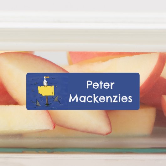 Étiquettes Oiseau de mer amusant entouré de dessins animés de (Apposé)