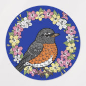 Étiquettes Oiseau Du Connecticut Mignonne Avec Mirabilis (Design 2)
