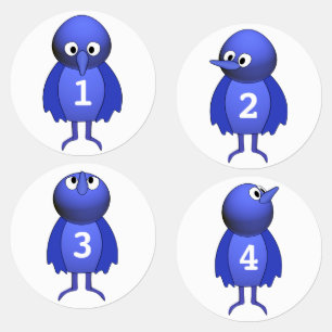 Étiquettes Oiseaux bleus mignons personnalisés