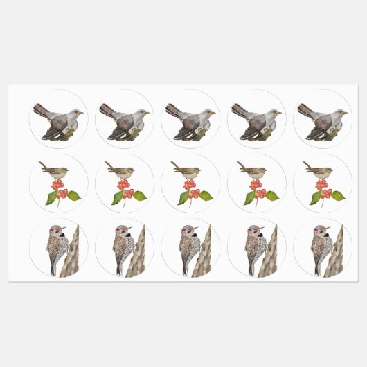 Étiquettes Oiseaux de la forêt (Feuille)