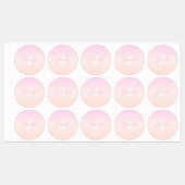 Étiquettes Ombre de couleur rose pâle et rose pâle Nom et mon (Feuille)