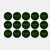 Étiquettes Or et forêt vert imperméable polyvalent (Feuille)