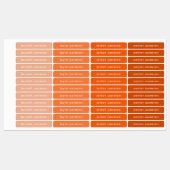 Étiquettes Orange Kids Nom Fer Sur Vêtements (Feuille)