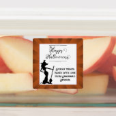 Étiquettes Orange Starburst Witch Halloween (Apposé)