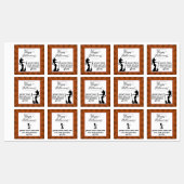 Étiquettes Orange Starburst Witch Halloween (Feuille)