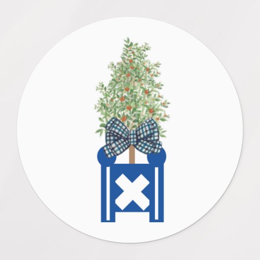 Étiquettes Orange Topiary Tree Planter Business (Design 1)