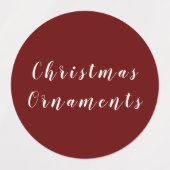 Étiquettes Organisation de Noël (Design 1)