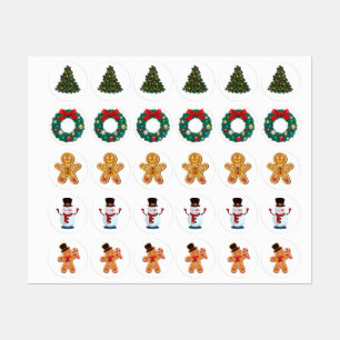 Étiquettes pack autocollant de noël, paquet