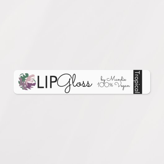 Étiquettes Packaging de la marque de gloss à lèvres Tropical (Design 1)