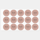 Étiquettes Paillettes de Faux Or Rose Mariage Merci (Feuille)