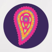 Étiquettes Paisley Coloré (Design 1)