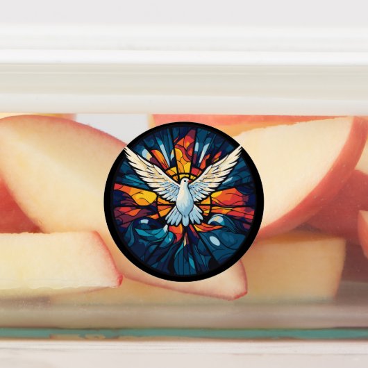 Étiquettes Paix sur Terre Vitrail Dove Conception de Noël (Apposé)