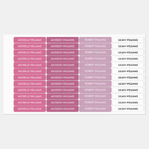 Étiquettes Palette blanche rose simple Nom des enfants