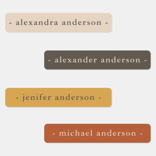 Étiquettes Palette couleur Boho moderne étanche Nom (Groupe)