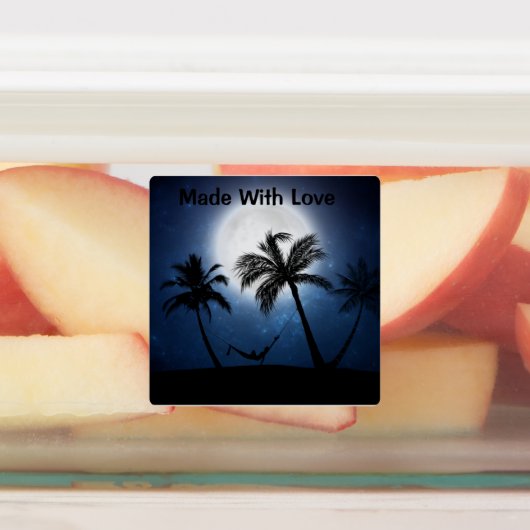 Étiquettes Palm trees in the moonlight (Apposé)