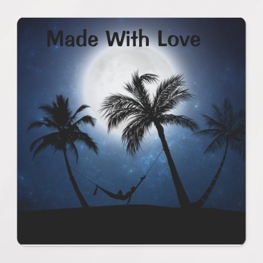 Étiquettes Palm trees in the moonlight (Design 1)