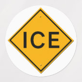 Étiquettes Panneau d'avertissement GLACE (Design 1)