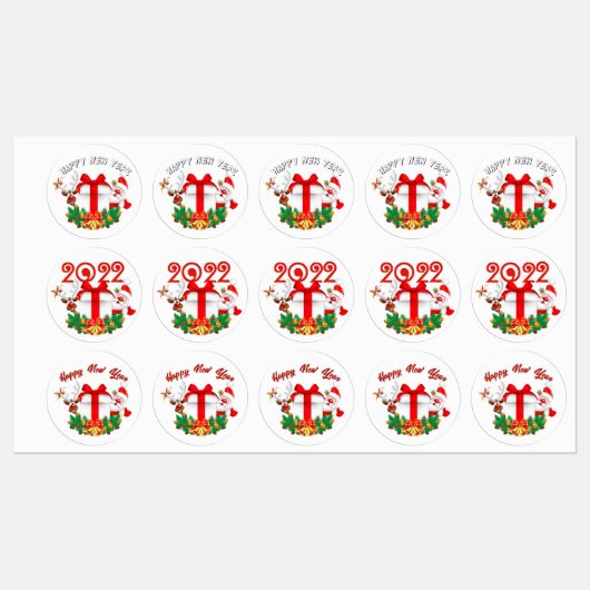 Étiquettes papá Noel variadas para navidad (Feuille)