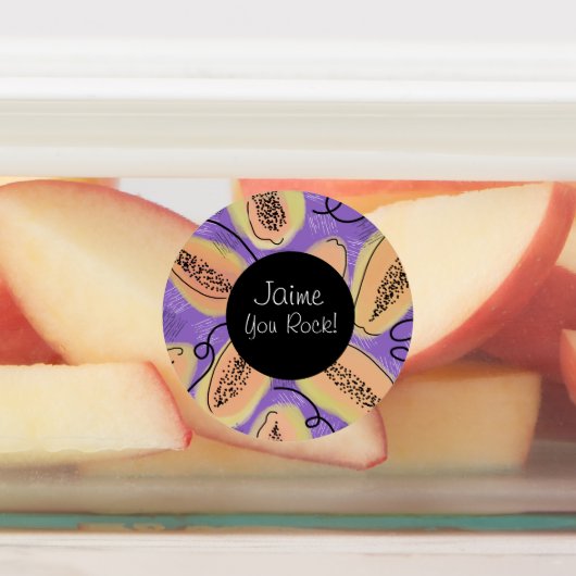 Étiquettes Papayas Nourriture Boîte à Lunch Funk (Apposé)