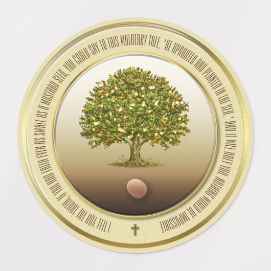 Étiquettes Papeterie pour semences de moutarde, Baptême cadea (Design 2)