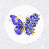 Étiquettes Papillon saphir à fleurs (Design 2)