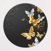Étiquettes Papillons blancs et dorés (Design 2)