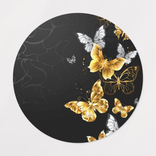 Étiquettes Papillons blancs et dorés (Design 2)