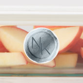 Étiquettes Paraphe de sceau de cire bleu Dusty Monogramme Mar (Apposé)