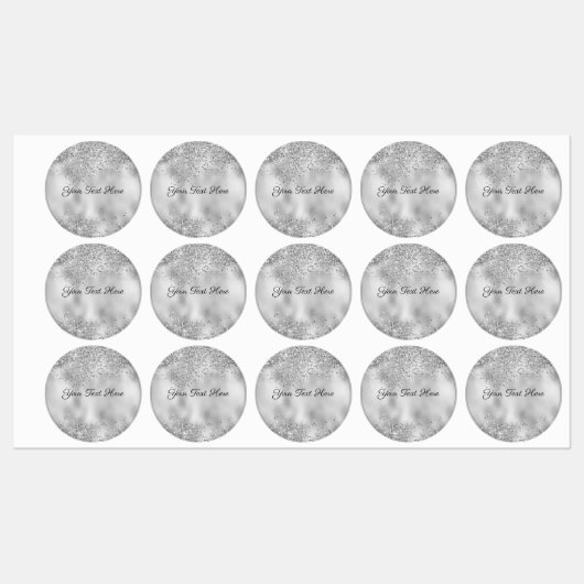Étiquettes Parties scintillant argentée (Feuille)